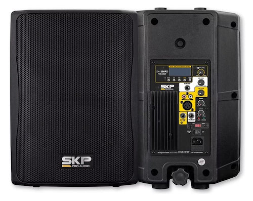 SKP Pro Audio SK-208PX Active and passive 8" Speaker Combo with Wall Speaker Stands