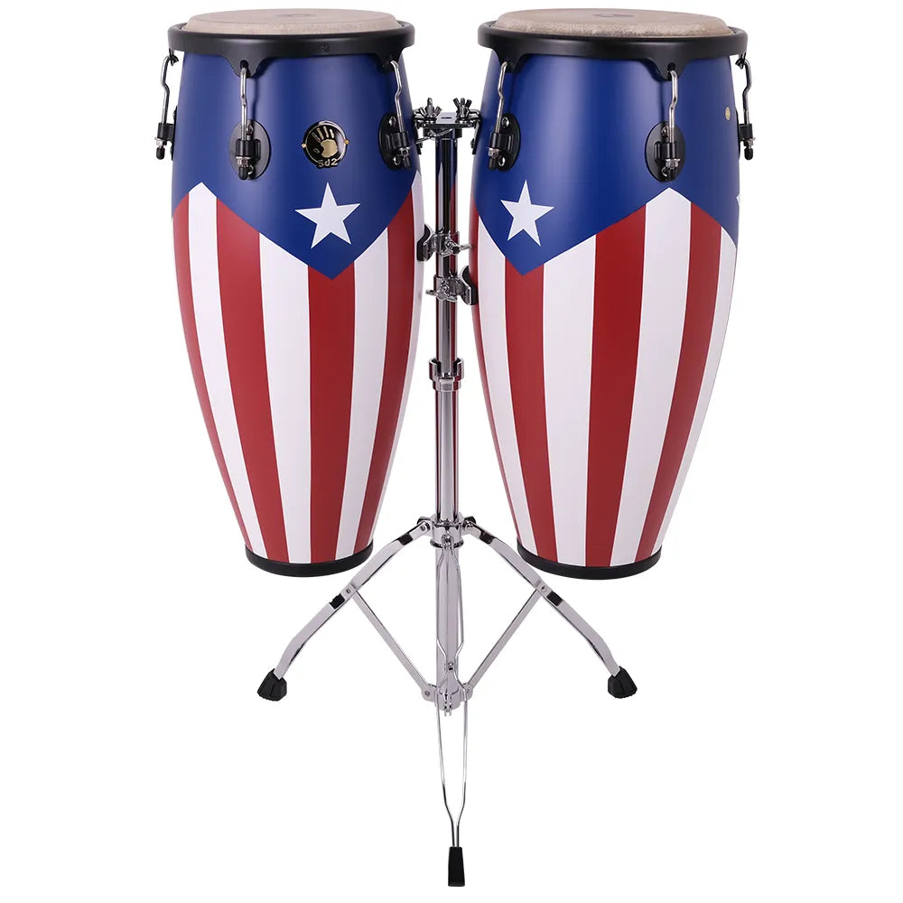 5d2 Percussion Congas 10" & 11" w/Stand PR Flag (AVAILABLE FOR PICKUP AT STORE)