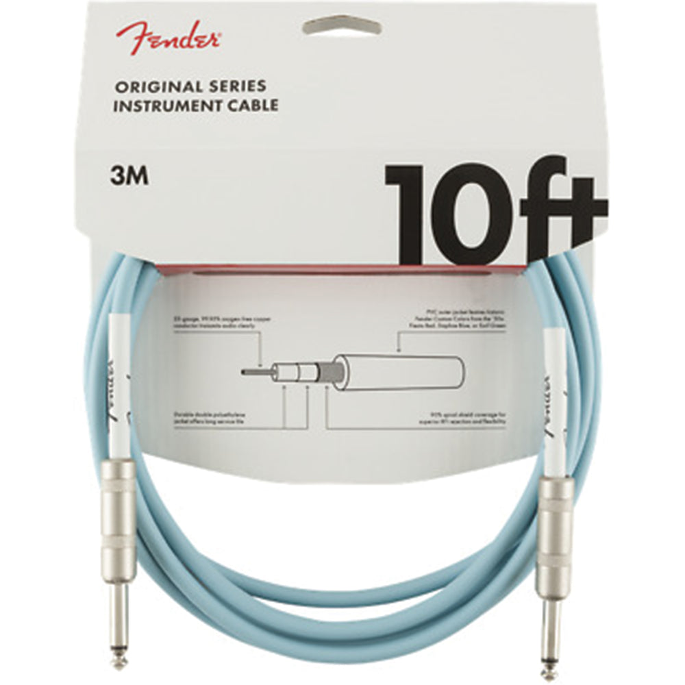 Fender Original Series Straight to Straight Instrument Cable - 10 ft Daphne Blue